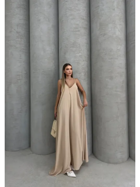 Aerobin Uzun Elbise Bej Pt