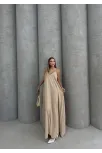Aerobin Uzun Elbise Bej Pt