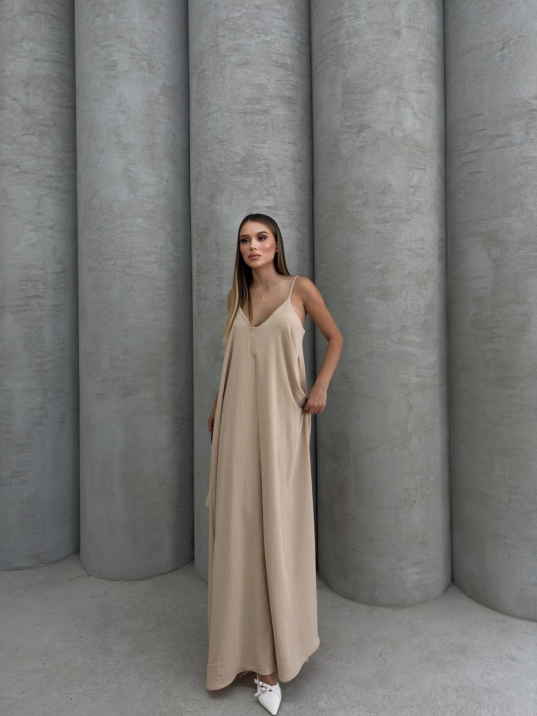 Aerobin Uzun Elbise Bej Pt Aerobin Uzun Elbise Bej Pt
