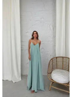 Aerobin Uzun Elbise Çağla Yeşili Pt