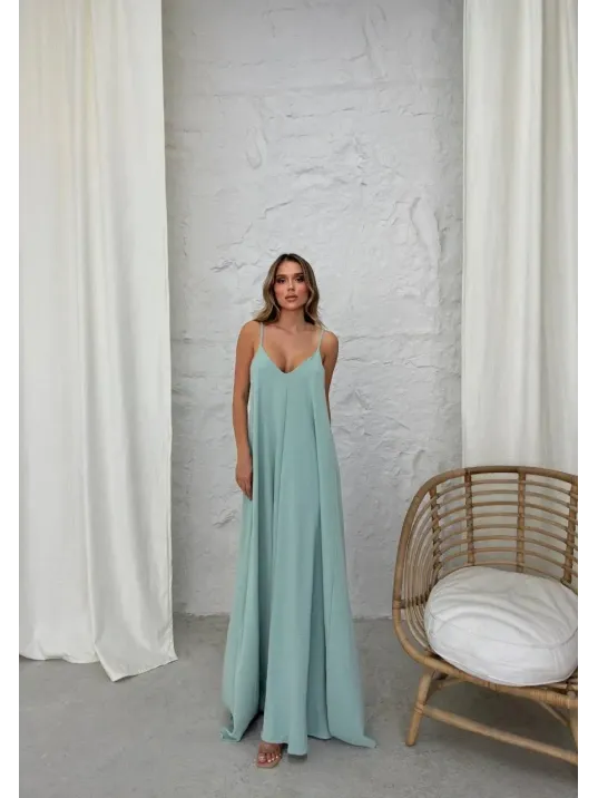 Aerobin Uzun Elbise Çağla Yeşili Pt