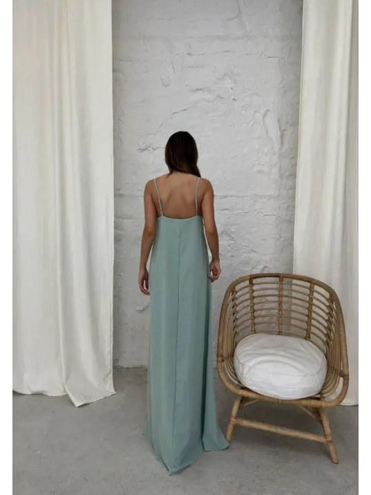 Aerobin Uzun Elbise Çağla Yeşili Pt