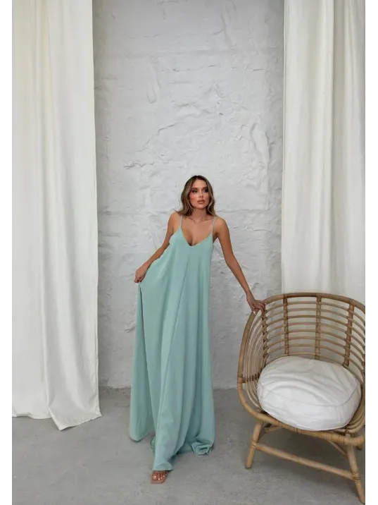 Aerobin Uzun Elbise Çağla Yeşili Pt