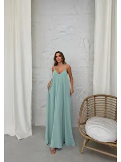 Aerobin Uzun Elbise Çağla Yeşili Pt