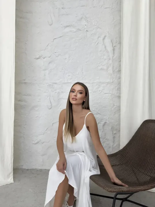 Aerobin Uzun Elbise Beyaz Pt