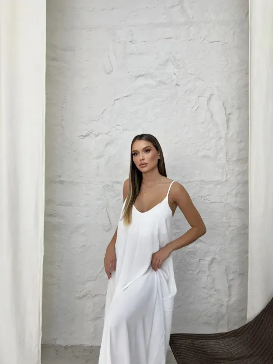 Aerobin Uzun Elbise Beyaz Pt