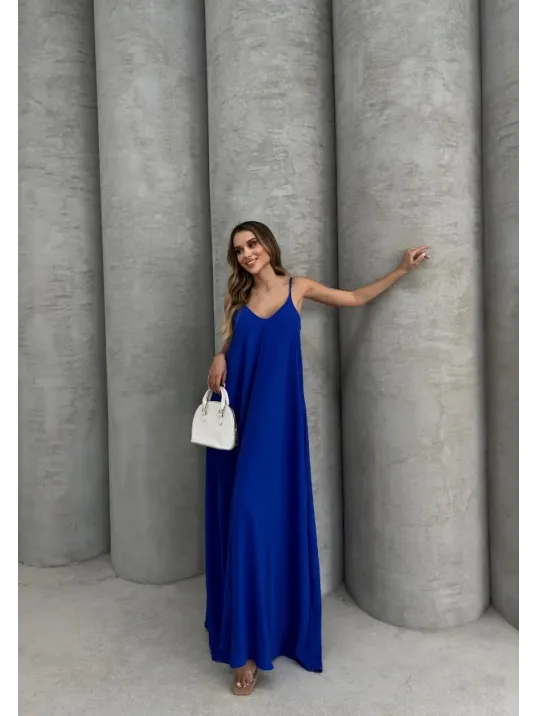Aerobin Uzun Elbise Saks Mavisi Pt