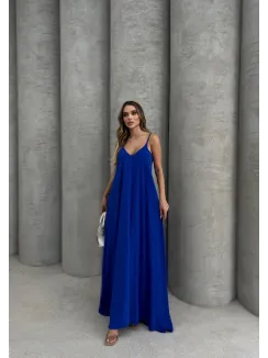 Aerobin Uzun Elbise Saks Mavisi Pt