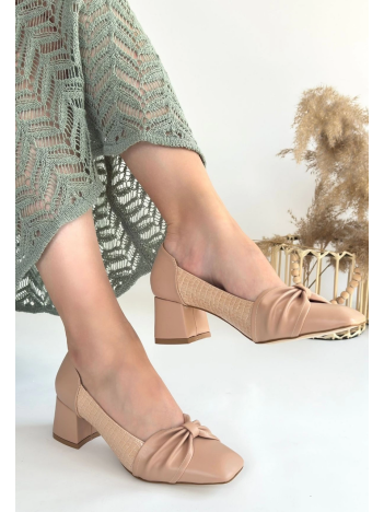 Agnet Bej Cilt Topuklu Ayakkabı
