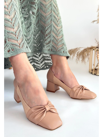 Agnet Bej Cilt Topuklu Ayakkabı Agnet Bej Cilt Topuklu Ayakkabı