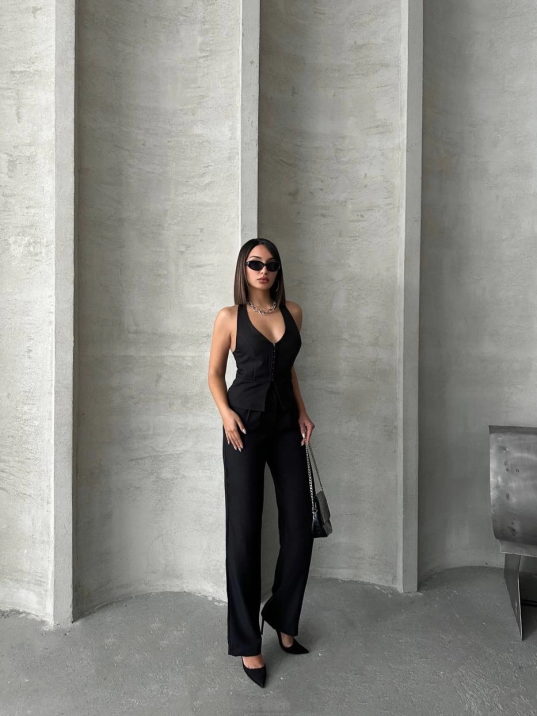 Akraflı Keten Takım