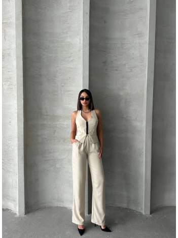 Akraflı Keten Takım