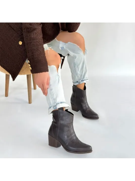 Akver Acı Kahve Cilt Topuklu Bot Akver Acı Kahve Cilt Topuklu Bot