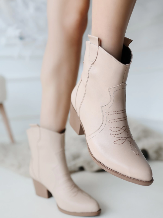 Akver Nude Cilt Topuklu Bot Akver Nude Cilt Topuklu Bot