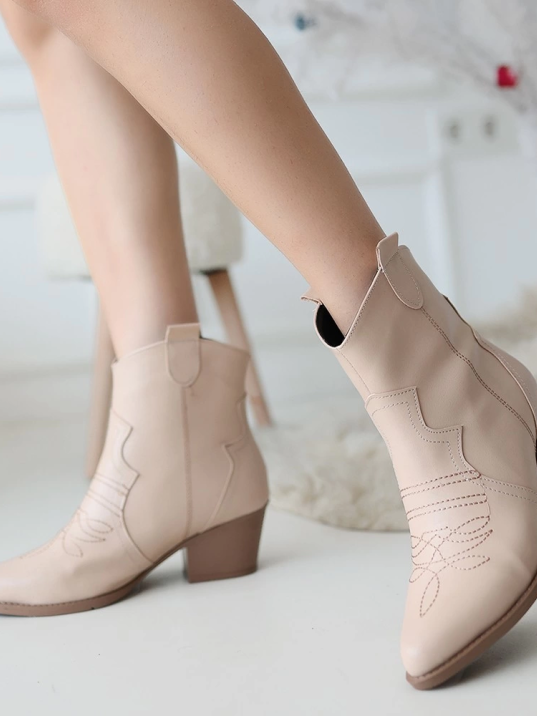 Akver Nude Cilt Topuklu Bot Akver Nude Cilt Topuklu Bot