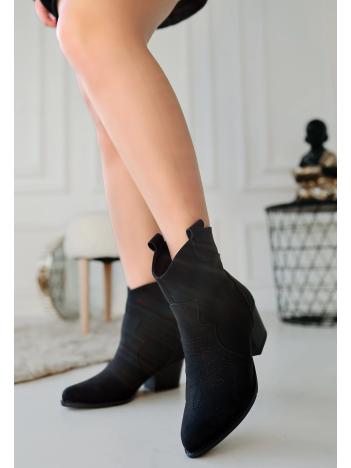 Akver Siyah Nubuk Topuklu Bot Akver Siyah Nubuk Topuklu Bot