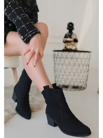 Akver Siyah Nubuk Topuklu Bot Akver Siyah Nubuk Topuklu Bot