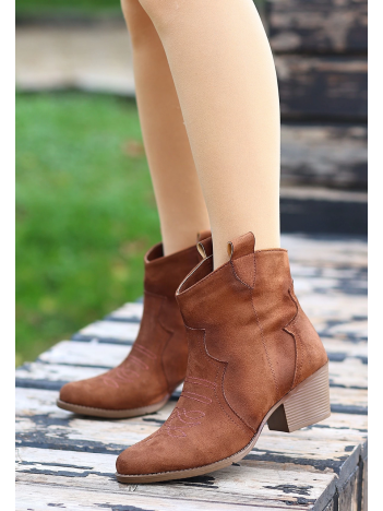 Akver Taba Süet Topuklu Bot Akver Taba Süet Topuklu Bot