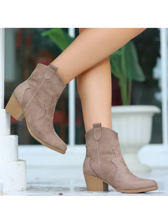 Akver Vizon Süet Topuklu Bot