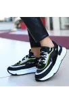 Aleh Siyah Cilt Lila Detaylı Spor Ayakkabı