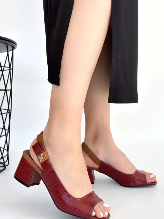 Alessi Bordo Rugan Topuklu Ayakkabı Alessi Bordo Rugan Topuklu Ayakkabı