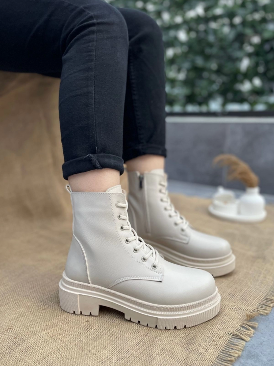 Aleyt Bej Cilt Bağcıklı Bot Aleyt Bej Cilt Bağcıklı Bot