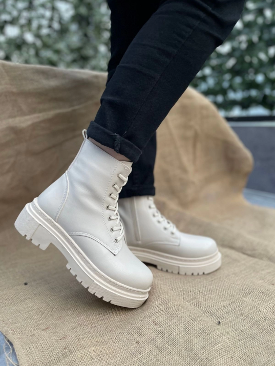 Aleyt Bej Cilt Bağcıklı Bot Aleyt Bej Cilt Bağcıklı Bot