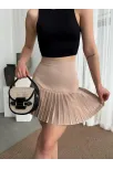 Altı Pliseli Mini Etek