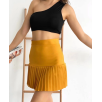 Altı pliseli mini etek hardal s24705 Altı pliseli mini etek hardal s24705