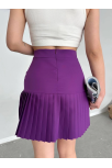 Altı Pliseli Mini Etek Mor S24705 Altı Pliseli Mini Etek Mor S24705