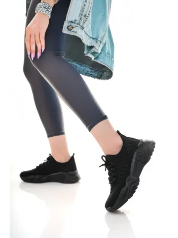 Ante Siyah Triko Bağcıklı Spor Ayakkabı