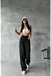 Arkadan Tokalı Jeans Pantolon Siyah