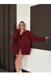 Astarlı Yaka Detaylı Artos Ceket Bordo St2651019