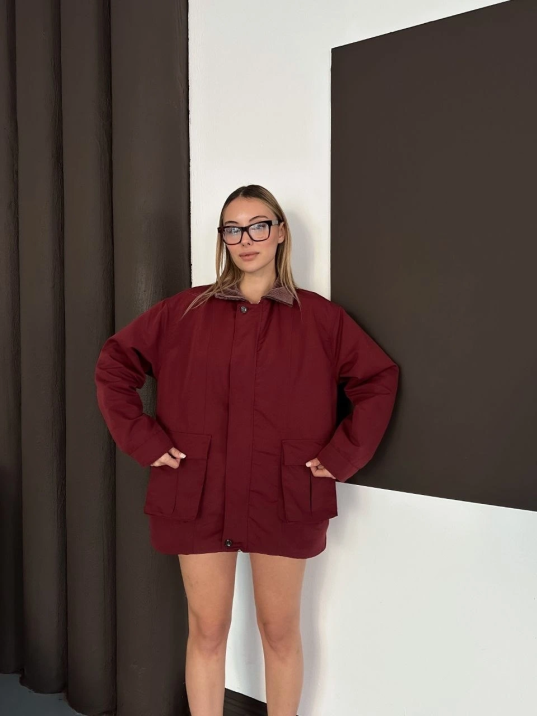 Astarlı Yaka Detaylı Artos Ceket Bordo St2651019 Astarlı Yaka Detaylı Artos Ceket Bordo St2651019