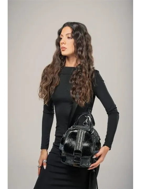 Atey Siyah Cilt Kol Ve Omuz Çantası Atey Siyah Cilt Kol Ve Omuz Çantası