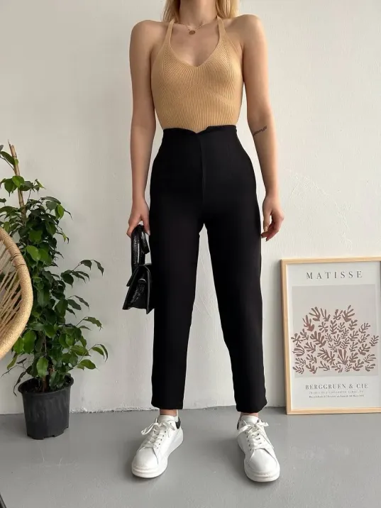 Atlas Fletolu Pantolon Siyah