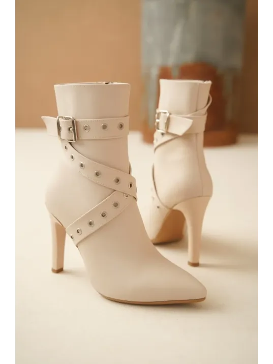 Atye Bej Rugan Topuklu Bot Atye Bej Rugan Topuklu Bot