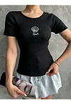 Bac Nakışlı Bluz