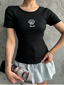 Bac Nakışlı Bluz