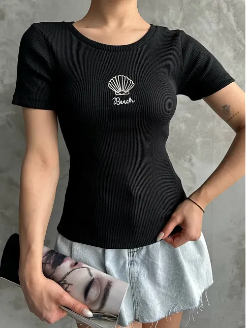 Bac Nakışlı Bluz