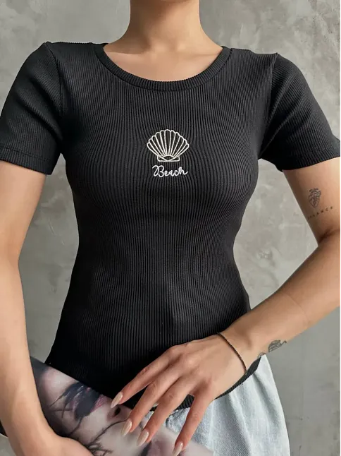 Bac Nakışlı Bluz