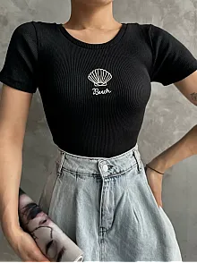 Bac Nakışlı Bluz