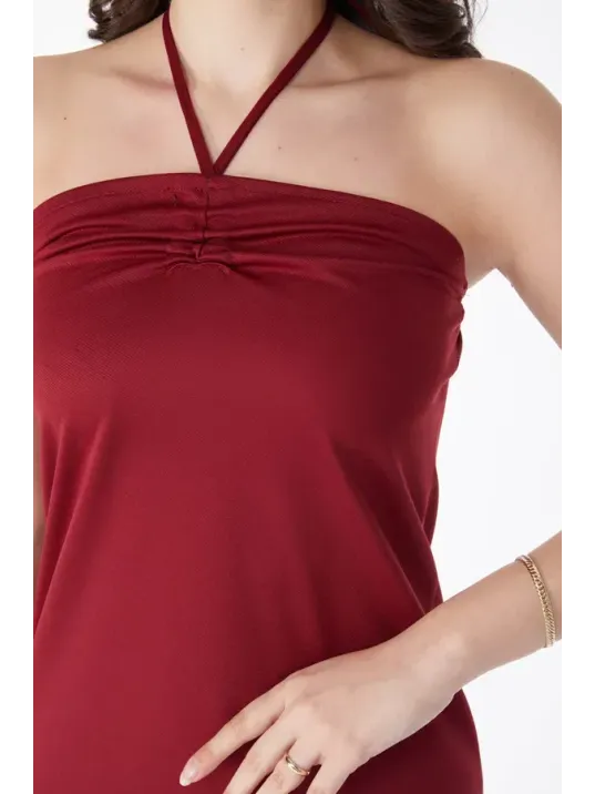 Bağcık Detaylı Abiye Elbise