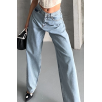 Baggy kar yıkama buz mavi jeans pantolon d2007 Baggy kar yıkama buz mavi jeans pantolon d2007