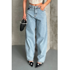 Baggy kar yıkama buz mavi jeans pantolon d2007 Baggy kar yıkama buz mavi jeans pantolon d2007