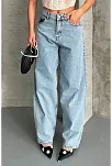 Baggy Kar Yıkama Buz Mavi Jeans Pantolon D2007