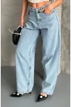 Baggy Kar Yıkama Buz Mavi Jeans Pantolon D2007 Baggy Kar Yıkama Buz Mavi Jeans Pantolon D2007