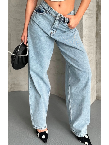 Baggy kar yıkama buz mavi jeans pantolon d2007 Baggy kar yıkama buz mavi jeans pantolon d2007