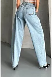 Baggy Kar Yıkama Buz Mavi Jeans Pantolon D2007