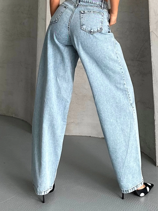Baggy kar yıkama buz mavi jeans pantolon d2007 Baggy kar yıkama buz mavi jeans pantolon d2007